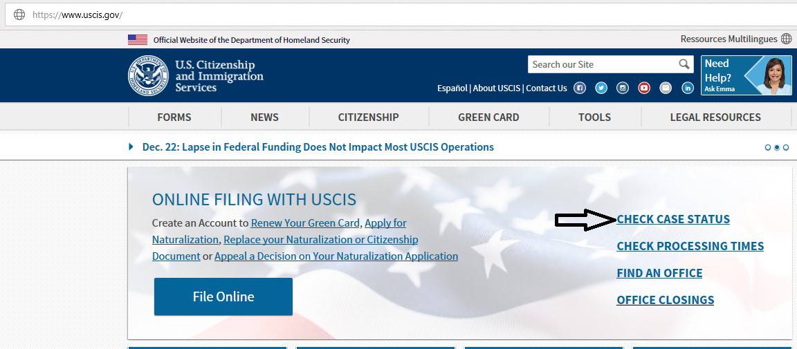 How can I check on the status of my case Law Office of David